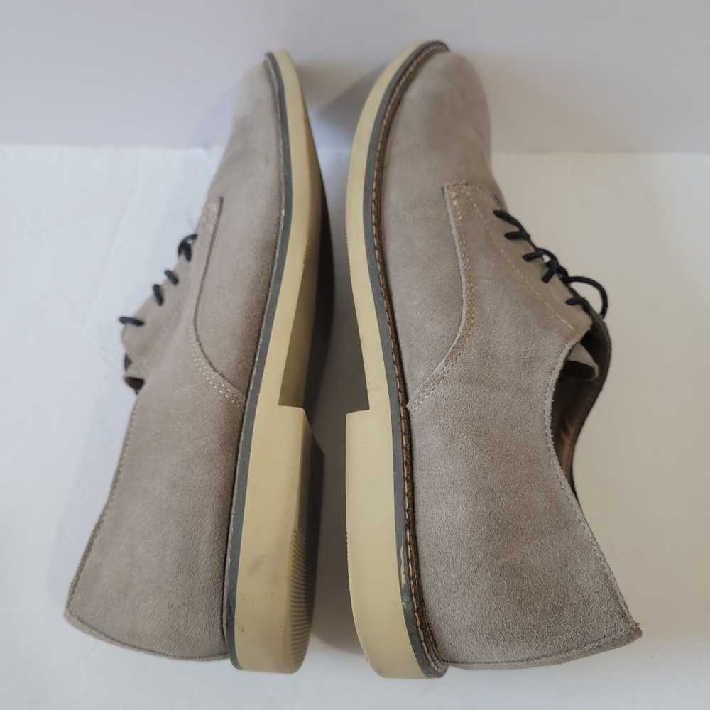 BANANA REPUBLIC Suede Oxford Men's Sz 12 Gray Lace-Up Business Casual Minimalist - Picture 6 of 10